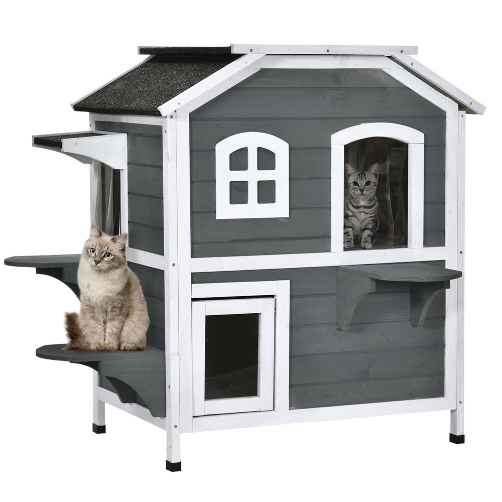 Cat house, cat villa, outdoor cat hut, 2 floors