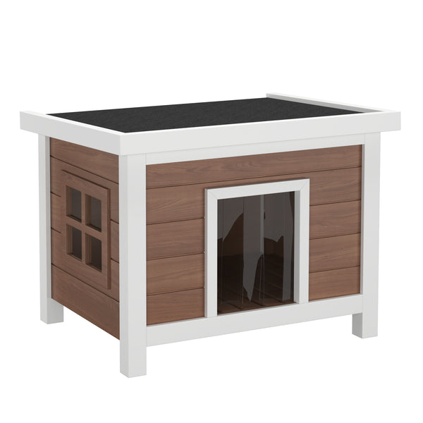 Katzenhaus Outdoor Holz 57 x 45 x 43 cm natur/weiss