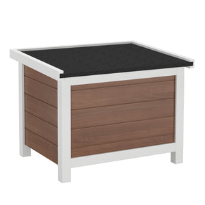 Katzenhaus Outdoor Holz 57 x 45 x 43 cm natur/weiss
