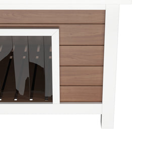 Katzenhaus Outdoor Holz 57 x 45 x 43 cm natur/weiss
