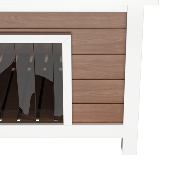 Katzenhaus Outdoor Holz 57 x 45 x 43 cm natur/weiss
