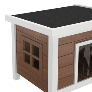 Katzenhaus Outdoor Holz 57 x 45 x 43 cm natur/weiss