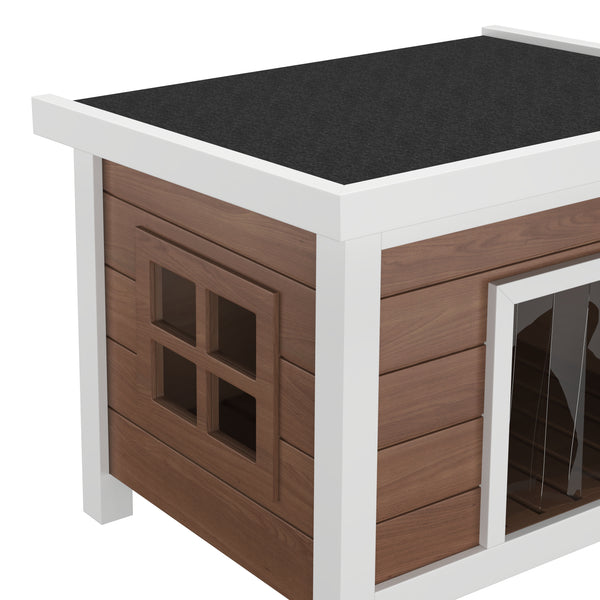 Katzenhaus Outdoor Holz 57 x 45 x 43 cm natur/weiss