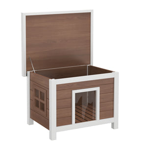 Katzenhaus Outdoor Holz 57 x 45 x 43 cm natur/weiss