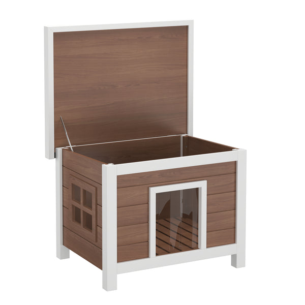 Katzenhaus Outdoor Holz 57 x 45 x 43 cm natur/weiss