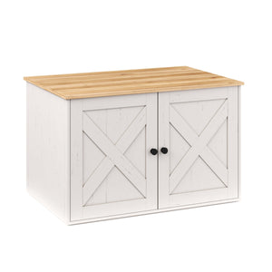 Katzenhaus für Katzentoilette 80 x 53 x 50 cm weiss/braun