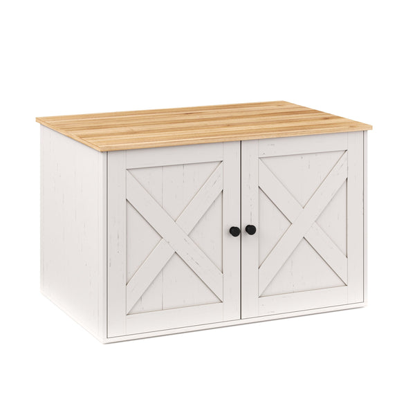Katzenhaus für Katzentoilette 80 x 53 x 50 cm weiss/braun