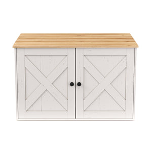 Katzenhaus für Katzentoilette 80 x 53 x 50 cm weiss/braun