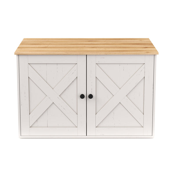 Katzenhaus für Katzentoilette 80 x 53 x 50 cm weiss/braun