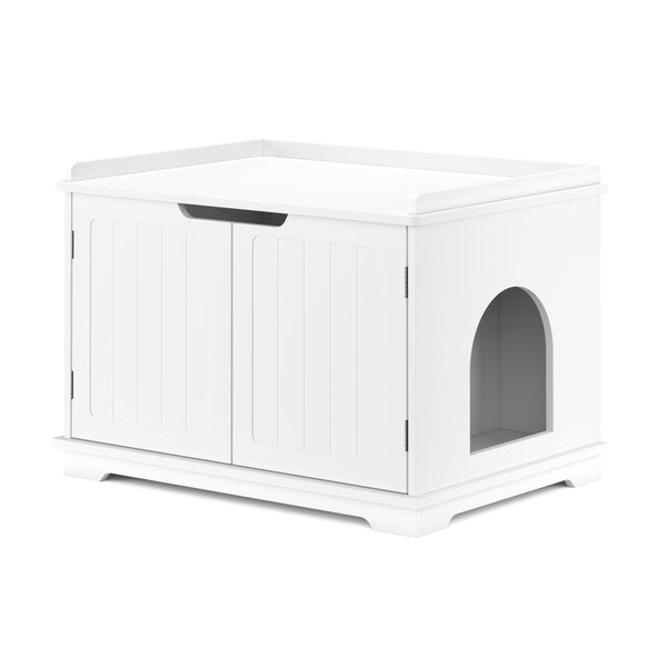 Katzenhaus für Katzentoilette 75 x 52 cm weiss