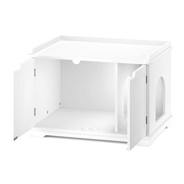Katzenhaus für Katzentoilette 75 x 52 cm weiss