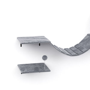 Katzenkletterwand Set DAYANA 4-teilig grau