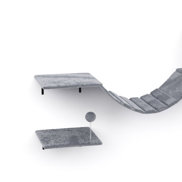 Katzenkletterwand Set DAYANA 4-teilig grau