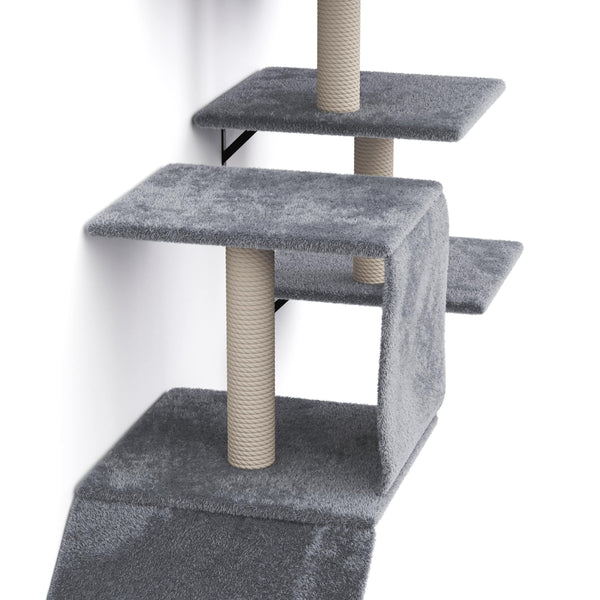 Katzenkletterwand Set DAYANA 4-teilig grau