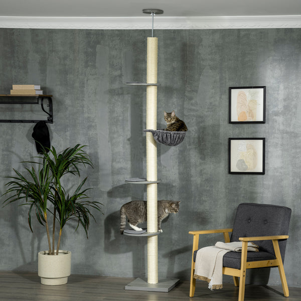 Katzenkratzbaum Deckenhoch 230-250cm mit Hängematte