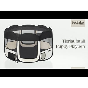 Tierlaufstall aus Polyester schwarz