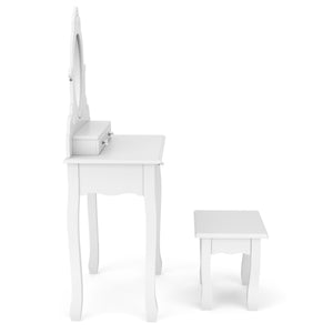 Kinder Schminktisch mit Hocker weiss