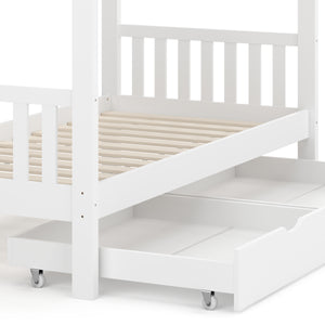 Kinderbett BEMBY mit 2 Schubladen 80 x 160 cm weiss