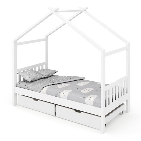 Kinderbett BEMBY mit 2 Schubladen 80 x 160 cm weiss