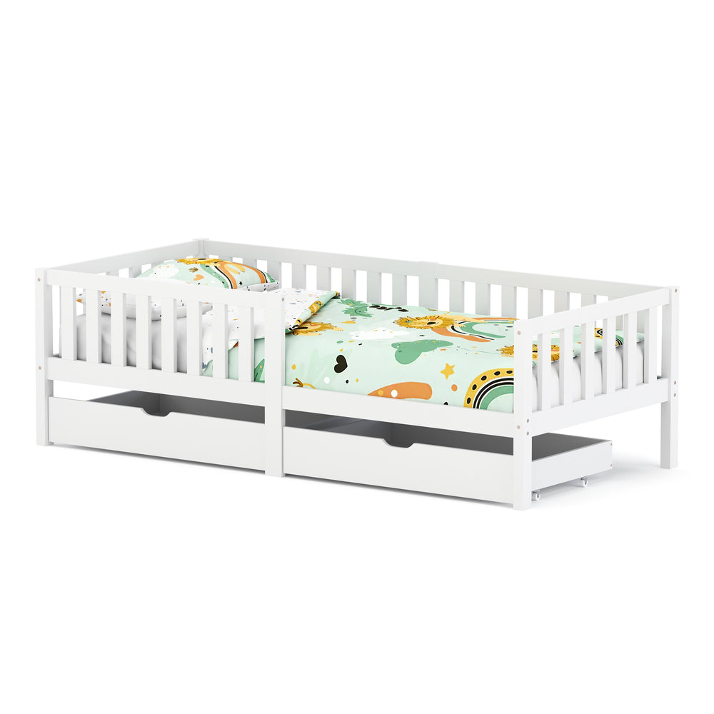Kinderbett DORRIT mit Schubladen 90 x 200 cm weiss