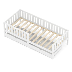 Kinderbett DORRIT mit Schubladen 90 x 200 cm weiss
