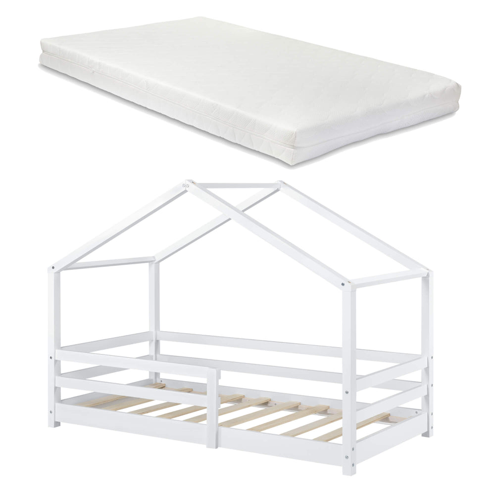 Kinderbett Knätten 90x200 cm mit Lattenrost + Matratze