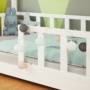 Kinderbett Hausbett mit Rausfallschutz 80x160cm Weiss