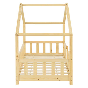 Kinderbett Treviolo 80x160 cm mit Lattenrost + Gitter Holz