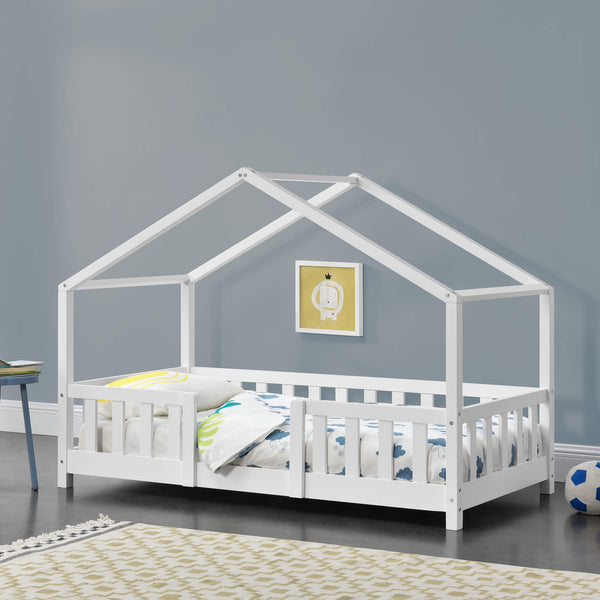 Kinderbett Treviolo 80x160 cm mit Lattenrost + Gitter Holz