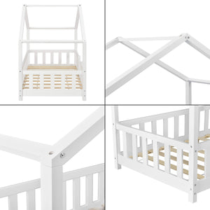 Kinderbett Treviolo 80x160 cm mit Lattenrost + Gitter Holz