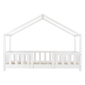 Kinderbett Treviolo 80x160 cm mit Matratze und Gitter