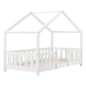 Kinderbett Treviolo 80x160 cm mit Lattenrost + Gitter Holz