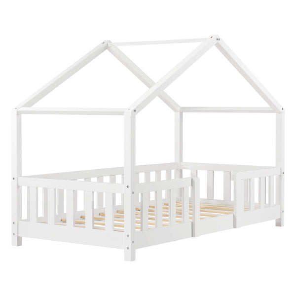 Kinderbett Treviolo 80x160 cm mit Lattenrost + Gitter Holz