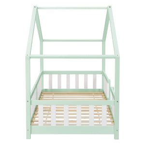 Kinderbett Treviolo 90x200 cm mit Lattenrost + Gitter Holz Mint