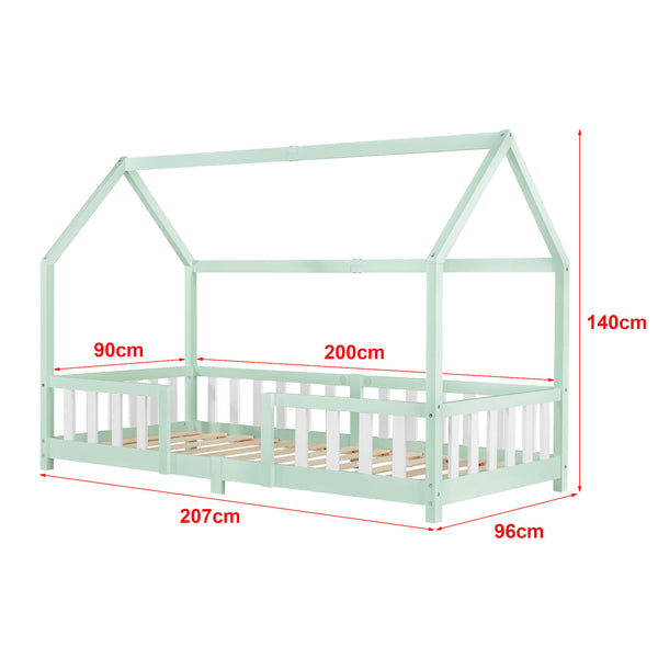 Kinderbett Sisimiut 90x200 cm mit Matratze Mint