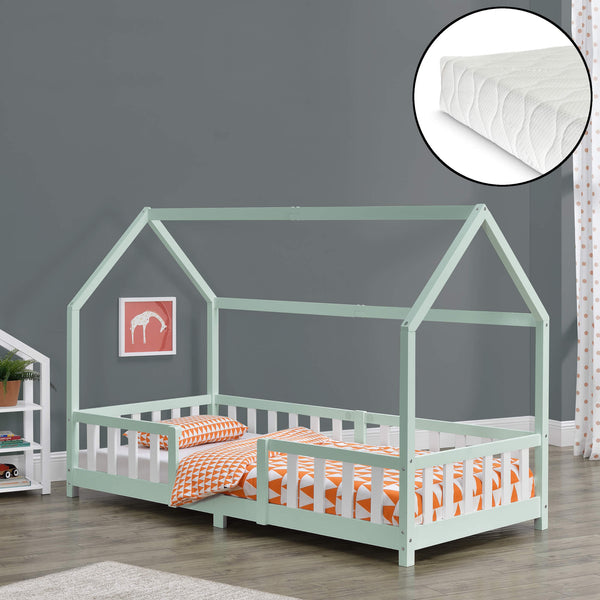Kinderbett Sisimiut 90x200 cm mit Matratze Mint