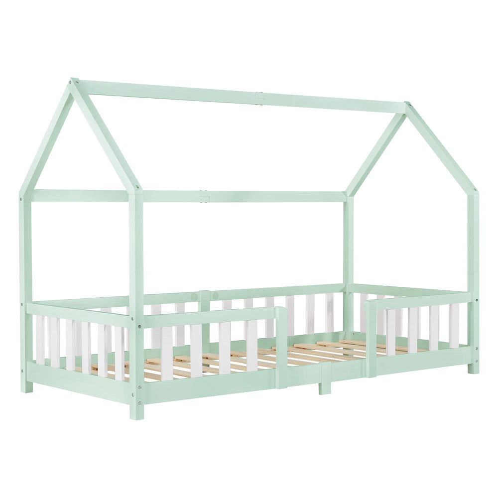 Kinderbett Sisimiut 90x200 cm mit Rausfallschutz Mint