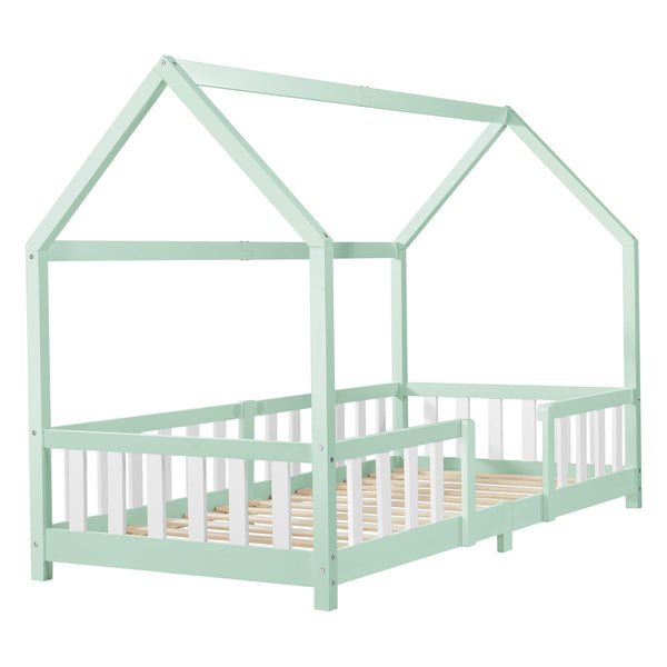 Kinderbett Sisimiut 90x200 cm mit Rausfallschutz Mint