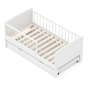 Kinderbett RAYA mit Schublade 70 x 140 cm weiss