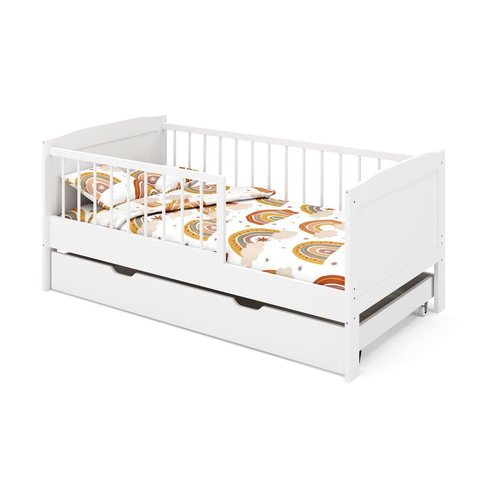 Kinderbett RAYA mit Schublade 70 x 140 cm weiss