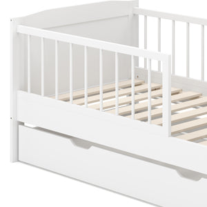 Kinderbett RAYA mit Schublade 70 x 140 cm weiss
