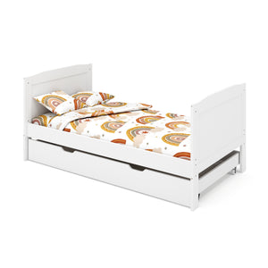 Kinderbett RAYA mit Schublade 70 x 140 cm weiss