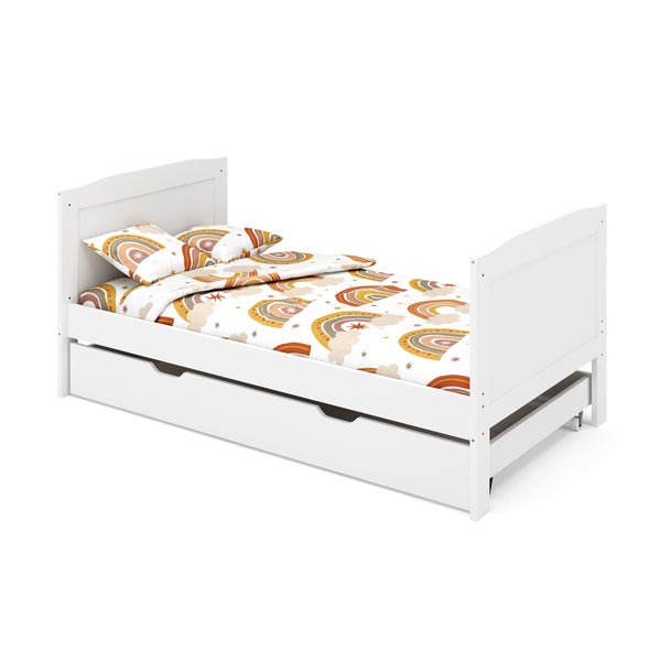 Kinderbett RAYA mit Schublade 70 x 140 cm weiss