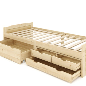 Kinderbett mit Schubladen EMMANUELLE 90 x 200 cm natur