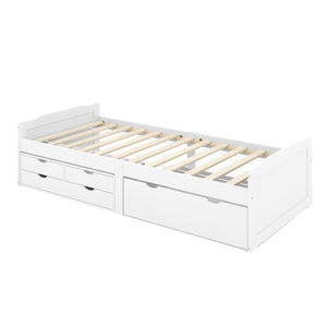 Kinderbett mit Schubladen EMMANUELLE 90 x 200 cm weiss