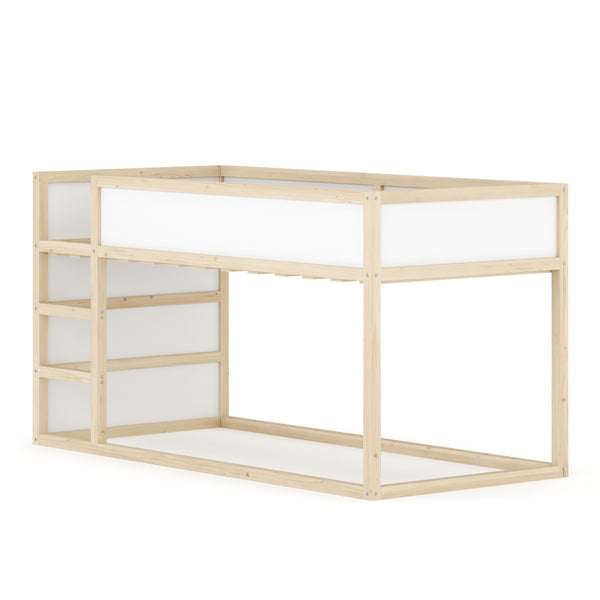 Kinderbett Hochbett BOSWIL 90 x 200 cm 2-in-1 natur/weiss