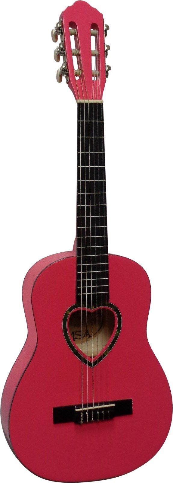 Chitarra classica per bambini, misura 1/2, cuore rosa