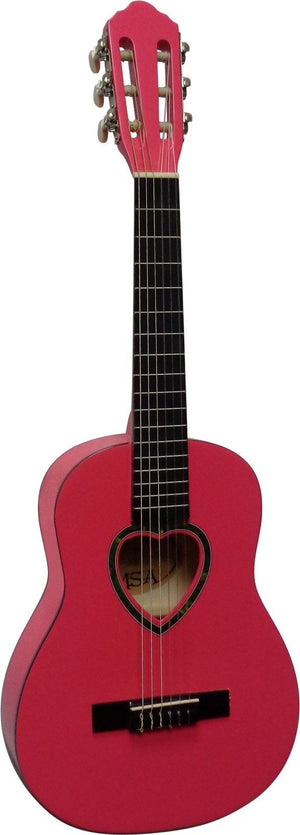 Kindergitarre Klassik 1/2 Grösse Pink Herz