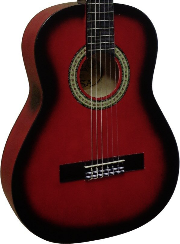 Kindergitarre Klassik 1/2 Grösse Rot schattiert