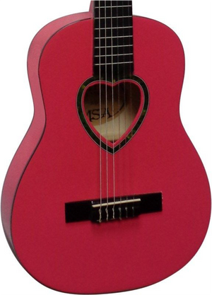 Kindergitarre Klassik 1/2 Grösse Pink Herz